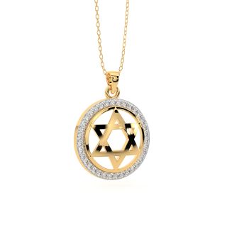 Gold Shinning Star Diamond Pendant